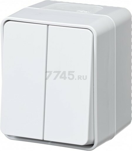 Выключатель двухклавишный наружный SYSTEME (SCHNEIDER) ELECTRIC AtlasDesign Profi54 белый (ATN540151)